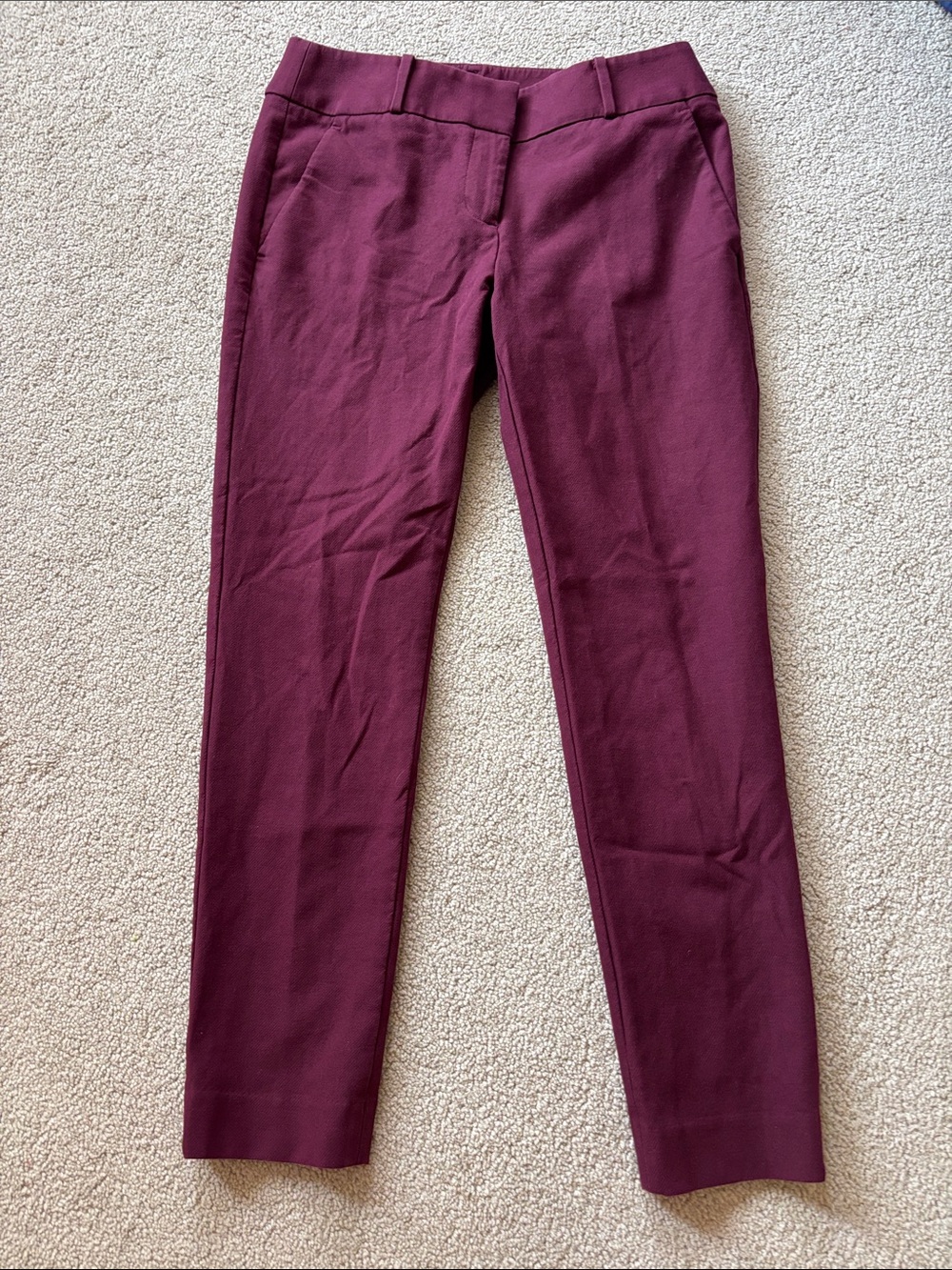LOFT Women's Wine Slim Dress Pants